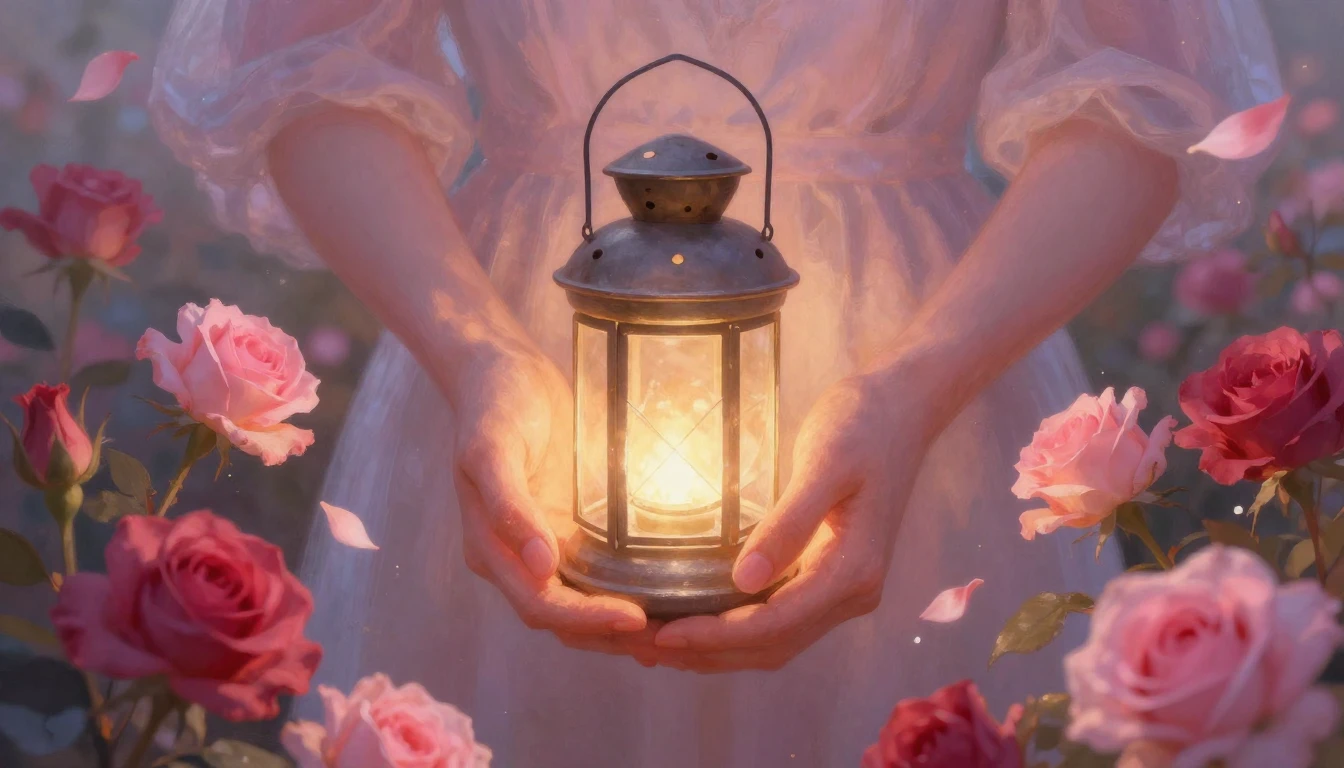 A romantic and soft composition featuring two intertwined ha...