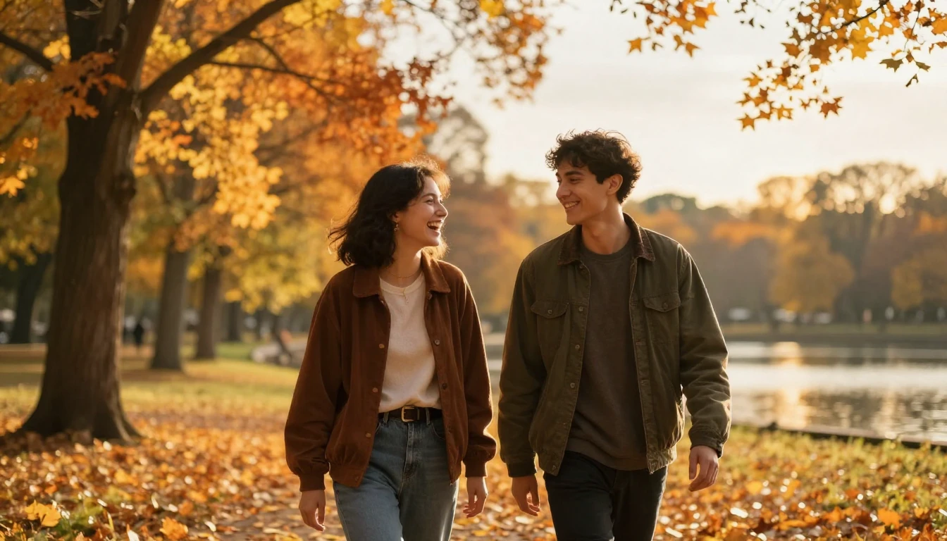 A heartwarming scene depicting two close friends walking tog...