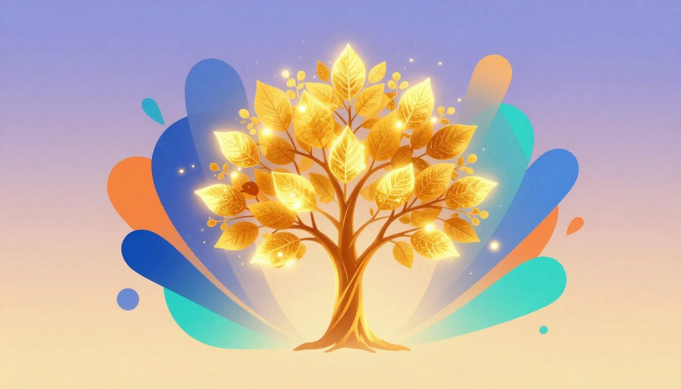 A vibrant digital art composition representing growth and co...