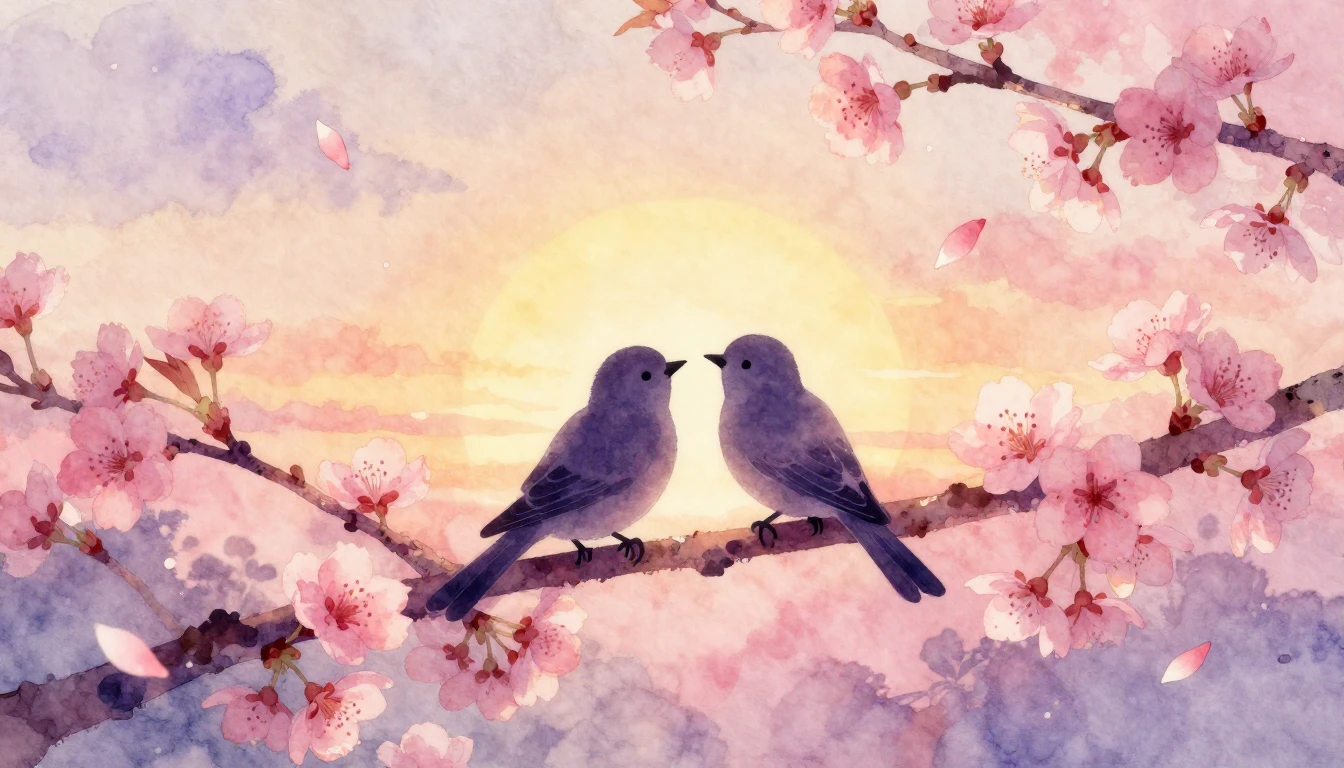 A soft and dreamy watercolor illustration representing etern...