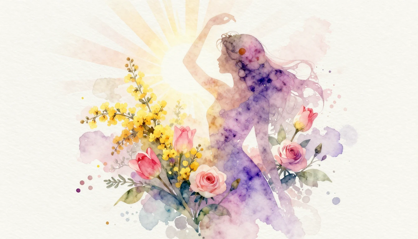 An ethereal watercolor painting celebrating International Wo...