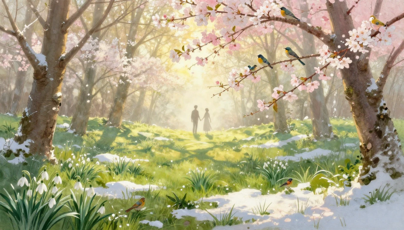 A dreamy and romantic spring landscape representing the Drag...
