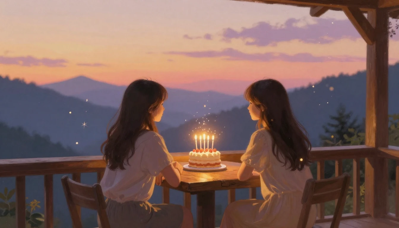 A warm and cozy scene of two best friends sitting together o...