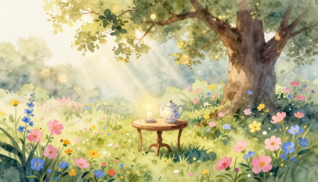 A whimsical and heartwarming watercolor illustration of a su...