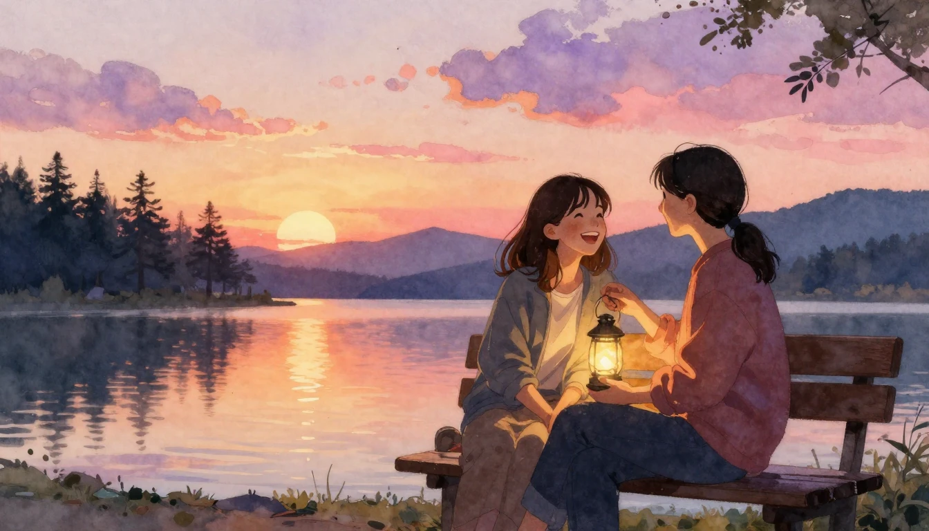 A heartwarming and cozy scene depicting two best friends sit...