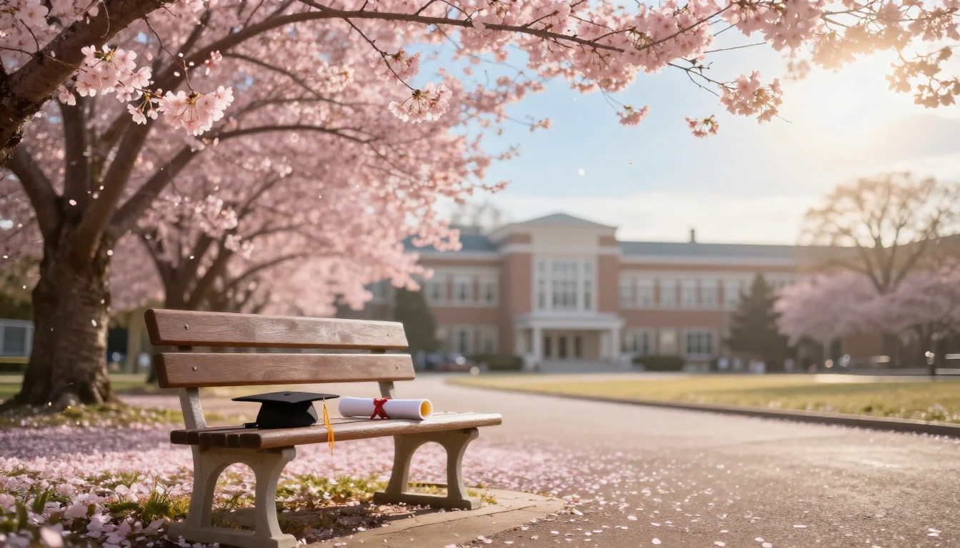 A serene and heartwarming scene of a sunlit path lined with ...