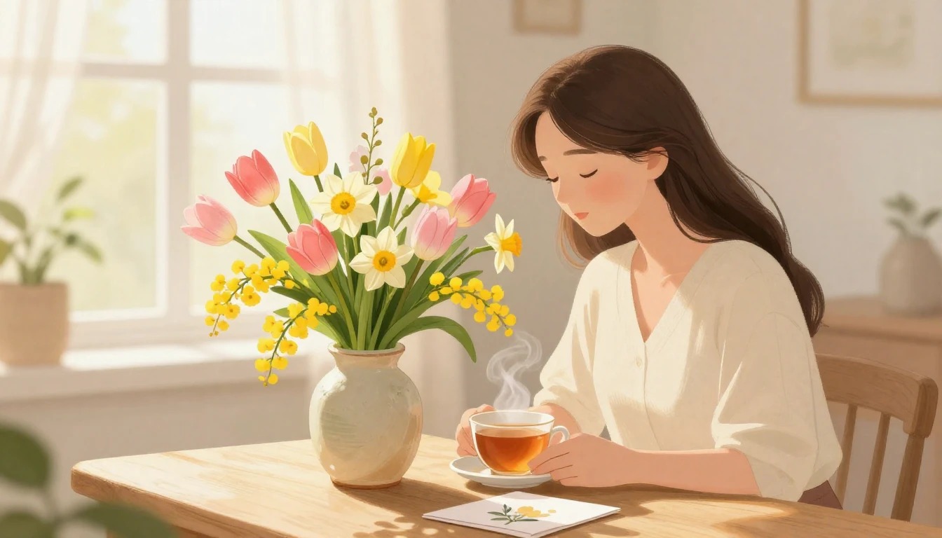 A warm and gentle illustration symbolizing motherly love and...