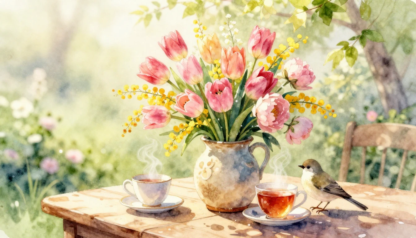 A delicate watercolor illustration capturing the essence of ...