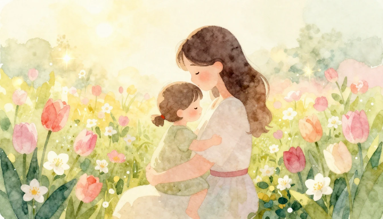 A heartwarming and gentle watercolor illustration symbolizin...