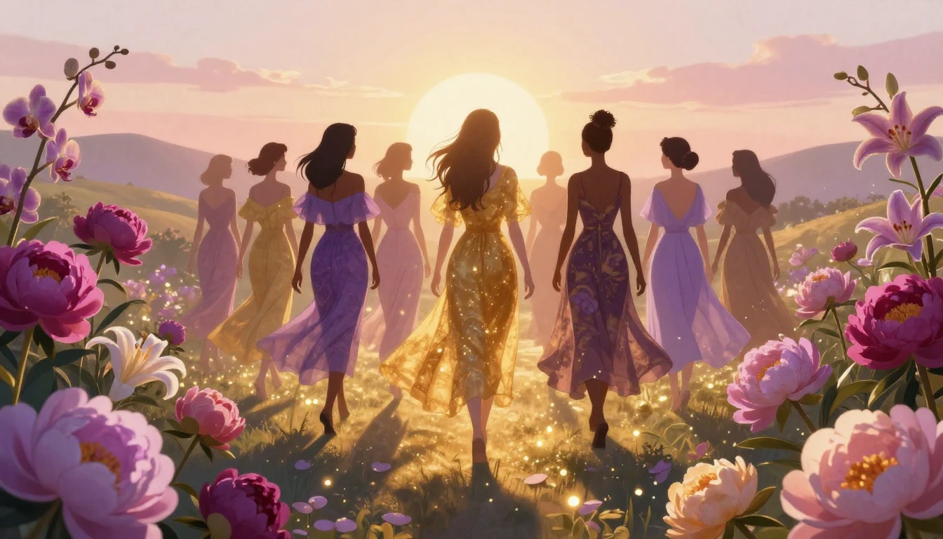 A breathtaking scene celebrating female empowerment and grac...