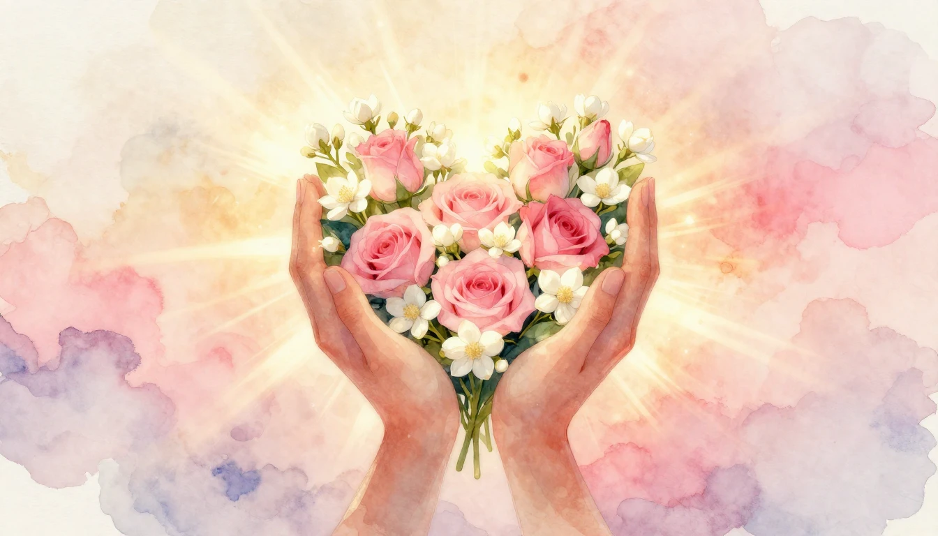 A soft and emotional watercolor painting illustrating the co...