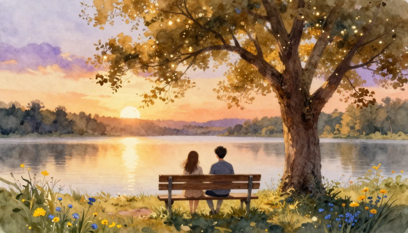 A beautiful watercolor painting depicting a serene landscape...