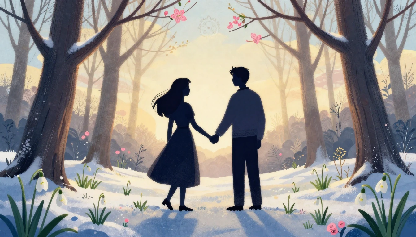 A warm and romantic illustration celebrating the Romanian ho...