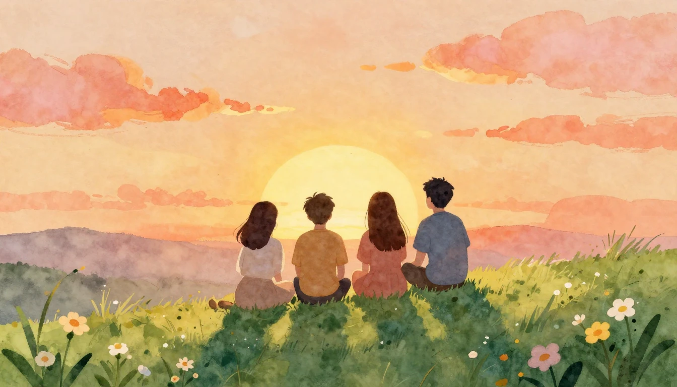A heartwarming watercolor illustration symbolizing eternal f...