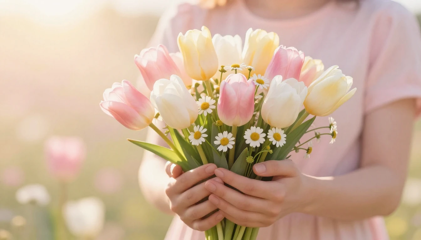 A heartwarming and gentle scene symbolizing motherhood and g...