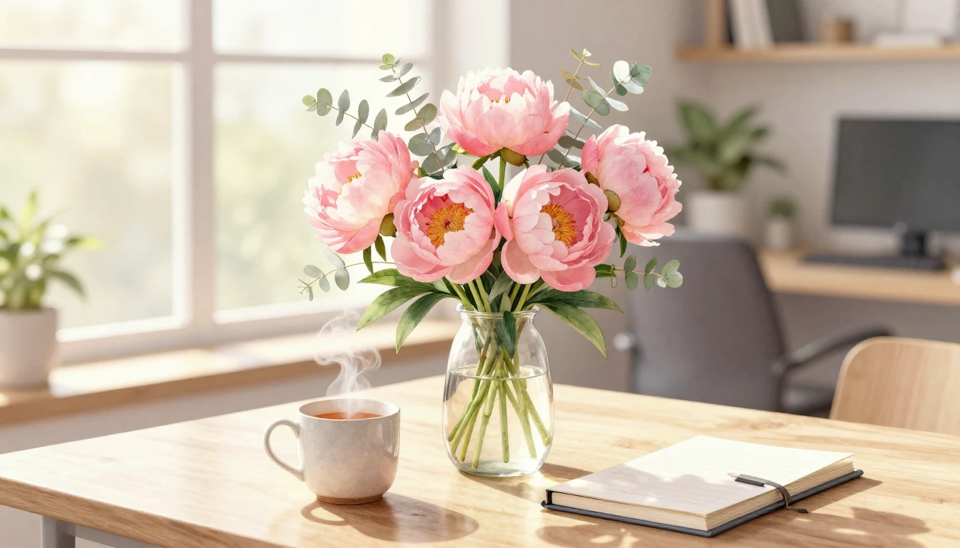 A beautiful and delicate watercolor painting of a bright, su...