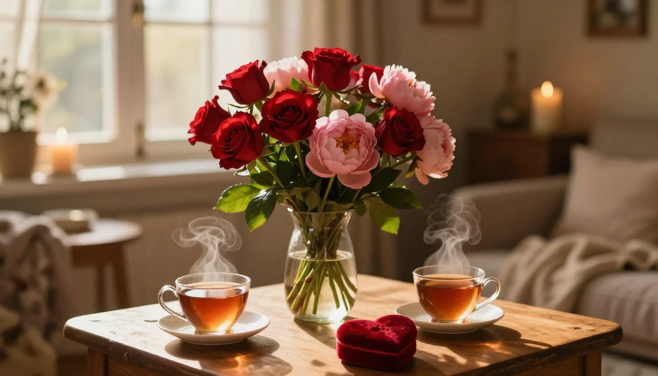 A breathtakingly romantic scene capturing the essence of lov...