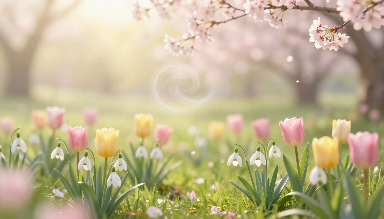 A beautiful and gentle spring scene representing the essence...