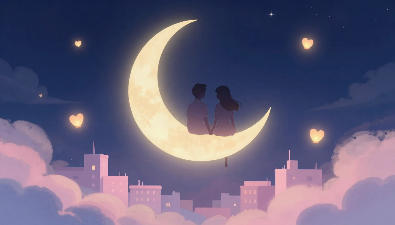 A warm, romantic, and cozy illustration symbolizing Valentin...