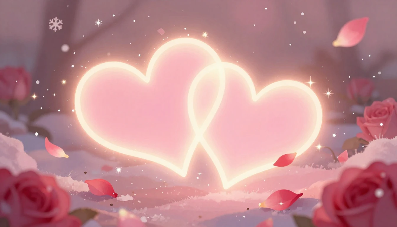 A soft and romantic illustration symbolizing love and warmth...