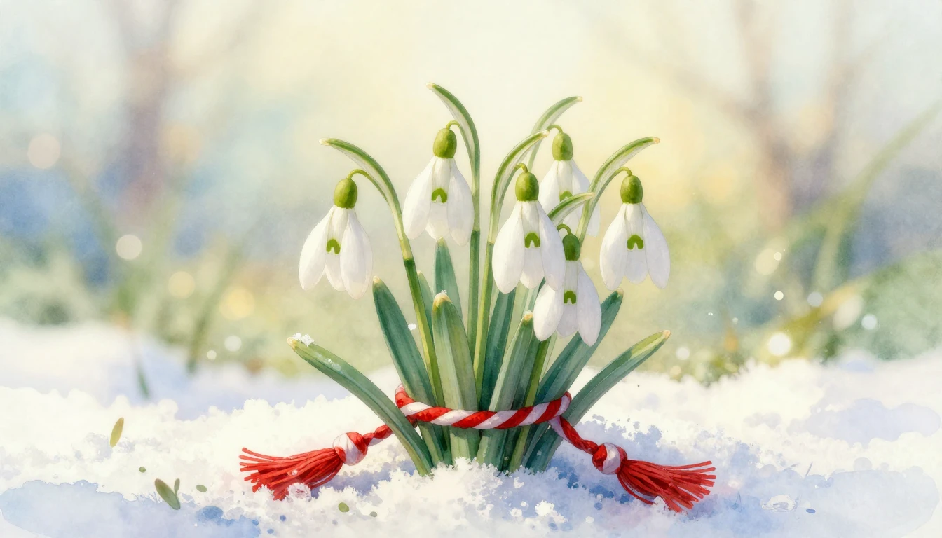 A delicate watercolor painting of a cluster of fresh white s...