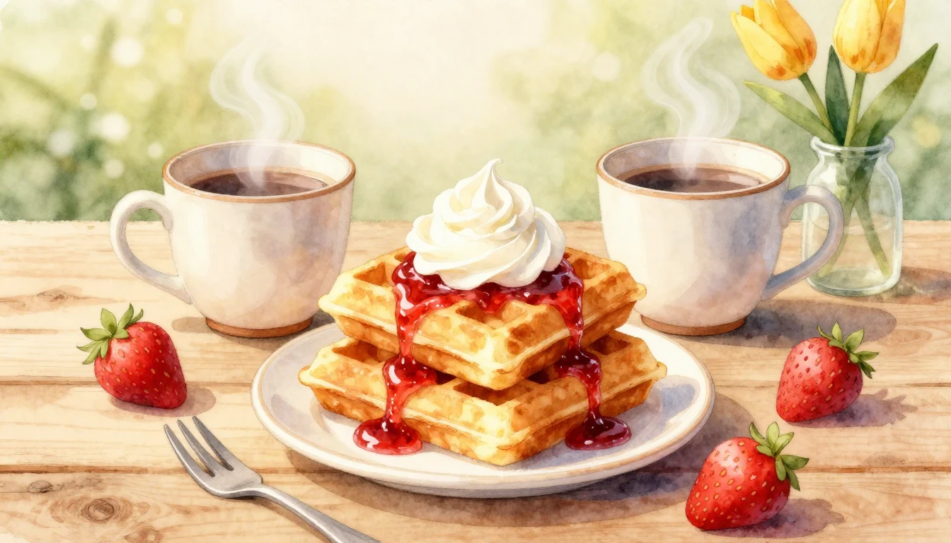 A warm and cozy watercolor illustration of a rustic wooden t...