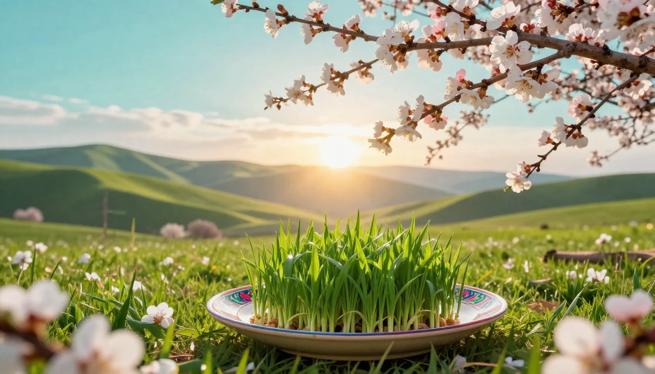 A breathtakingly beautiful spring landscape in Central Asia ...