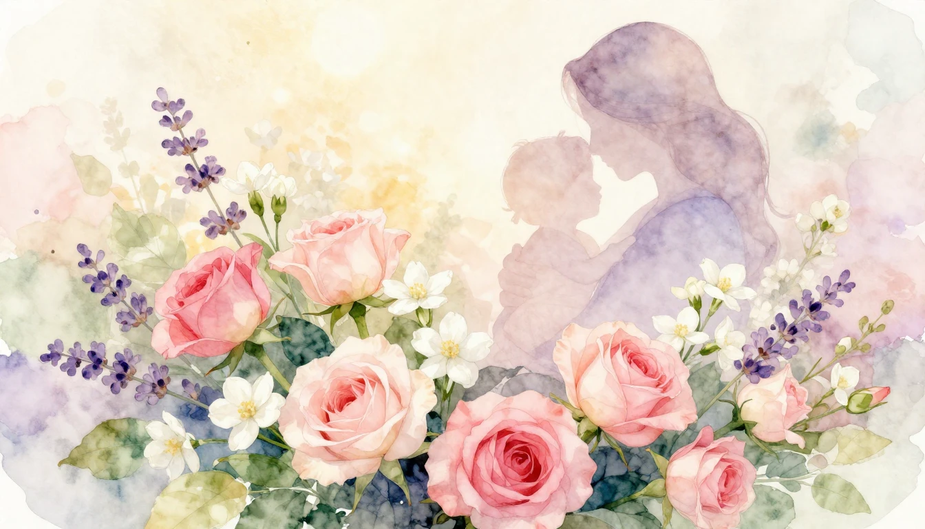 A heartwarming and ethereal watercolor illustration celebrat...