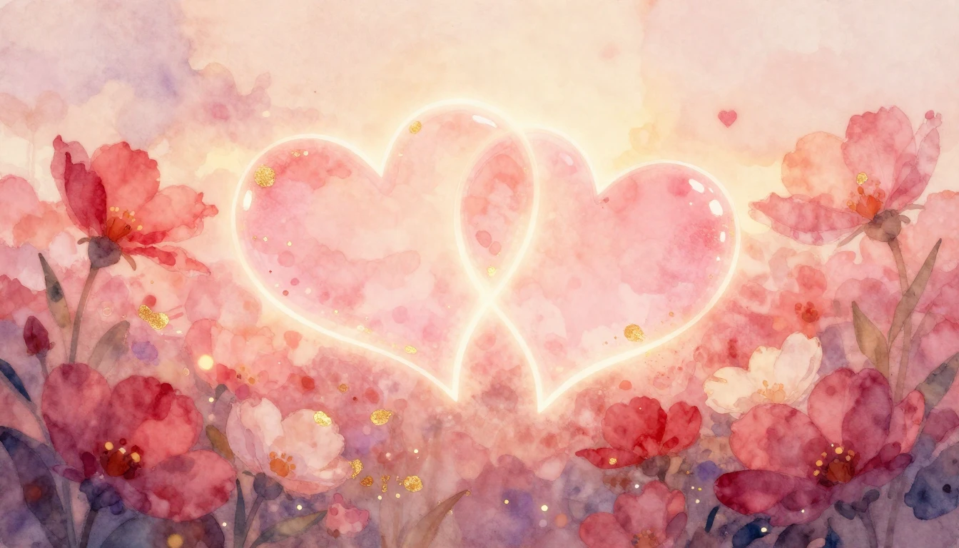 A romantic and dreamy watercolor composition representing et...