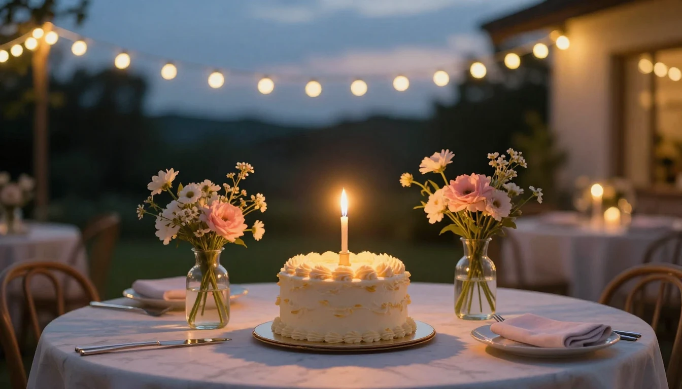 A celebratory and sophisticated scene featuring a beautifull...