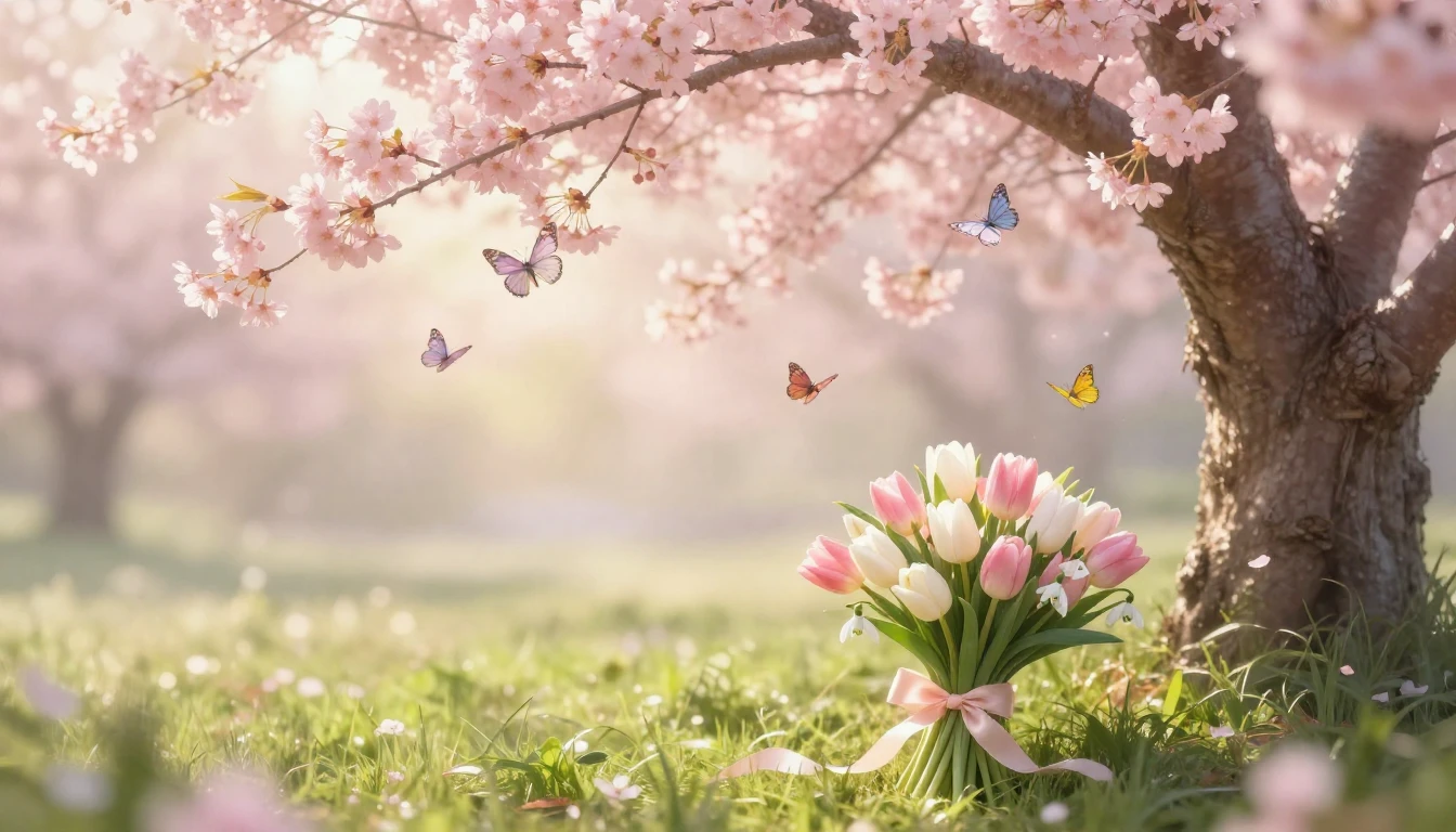 A beautiful spring composition symbolizing a mother's warm l...