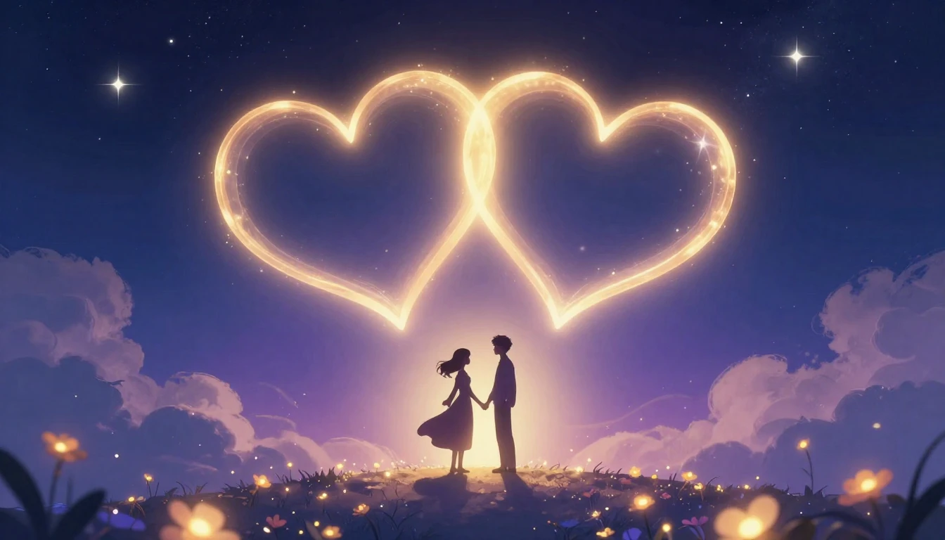 A romantic and dreamy illustration symbolizing eternal love ...