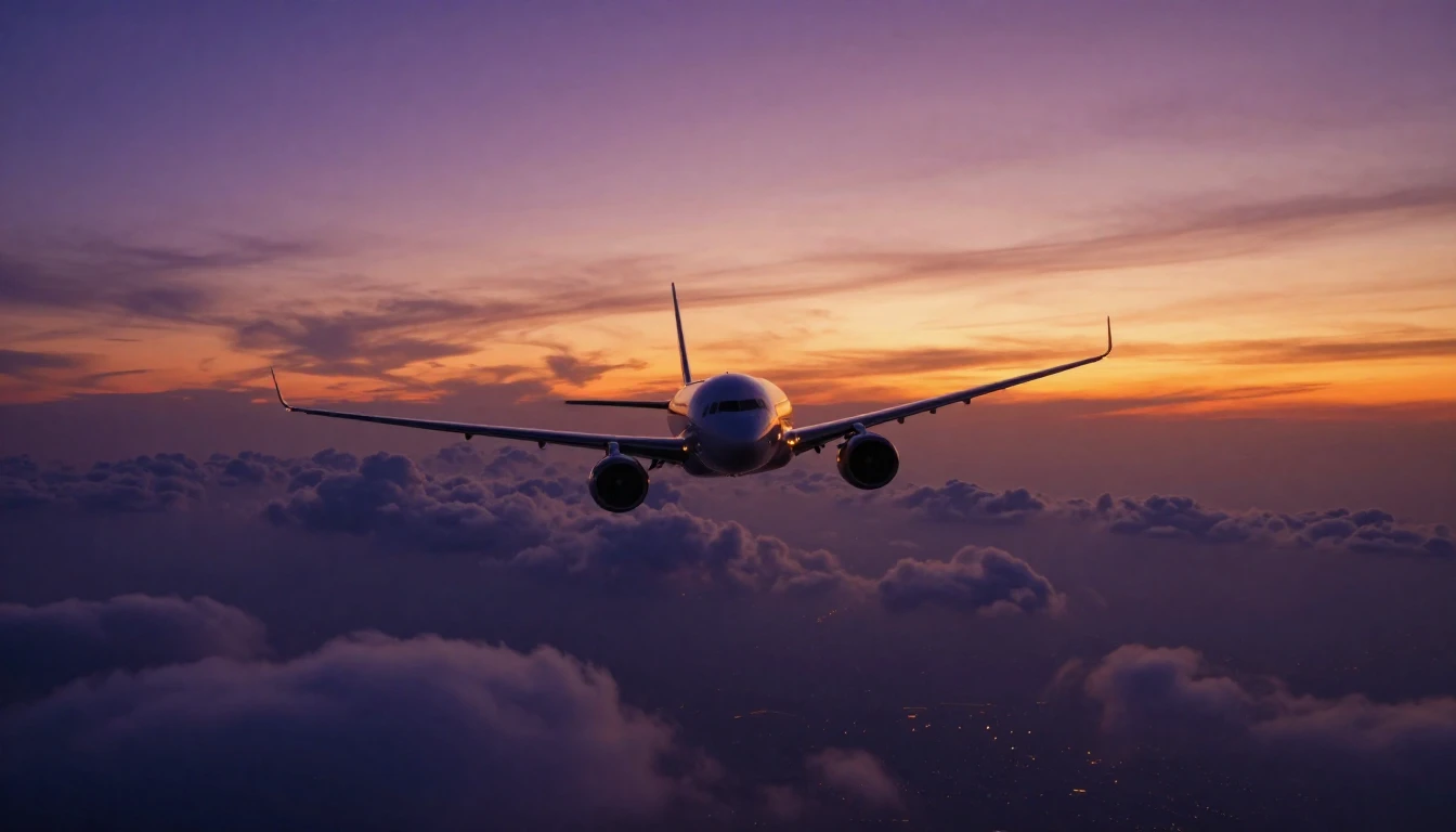 A majestic airplane flying high above a sea of fluffy cumulu...
