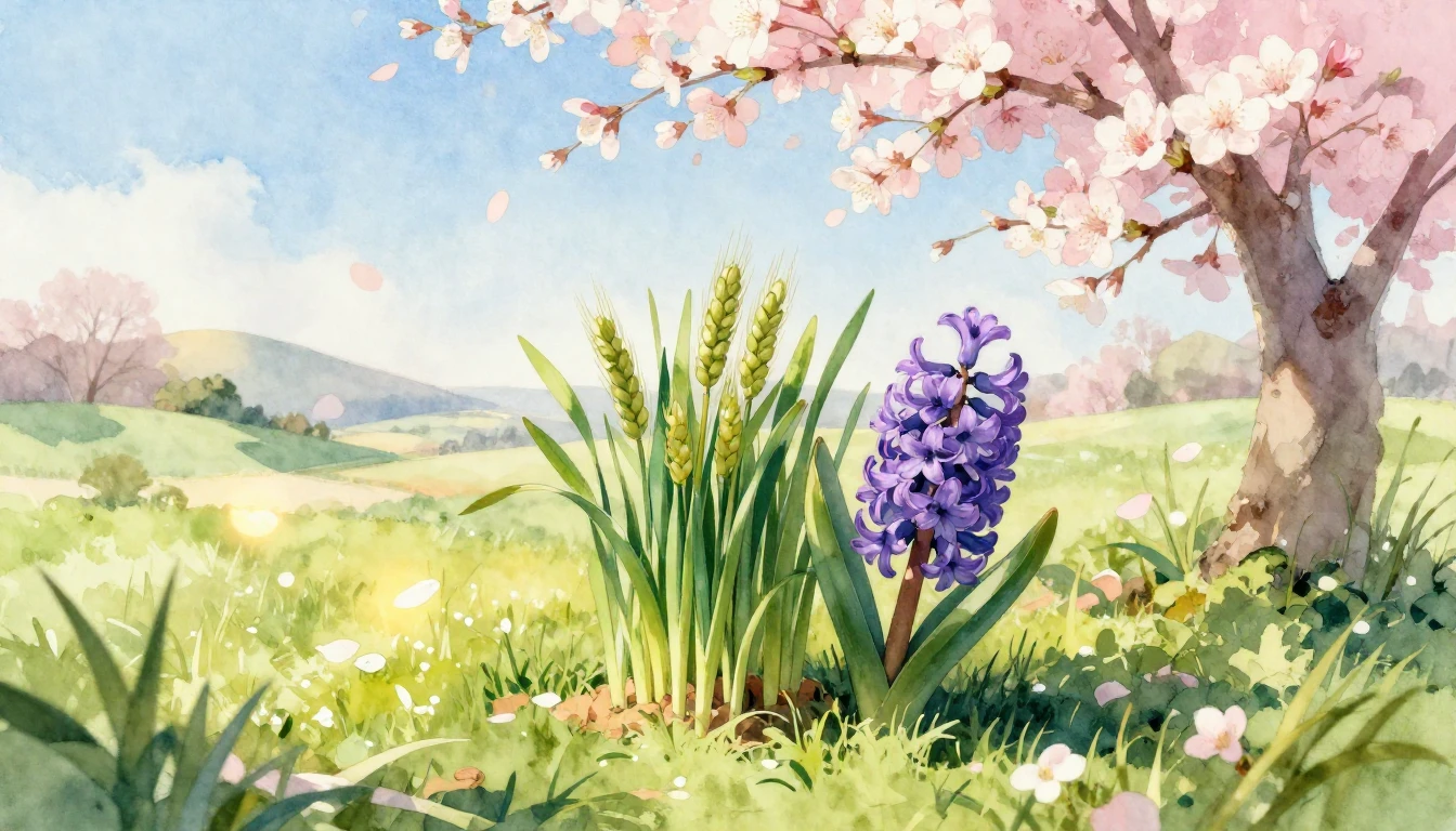 An ethereal watercolor painting showcasing the essence of Sp...