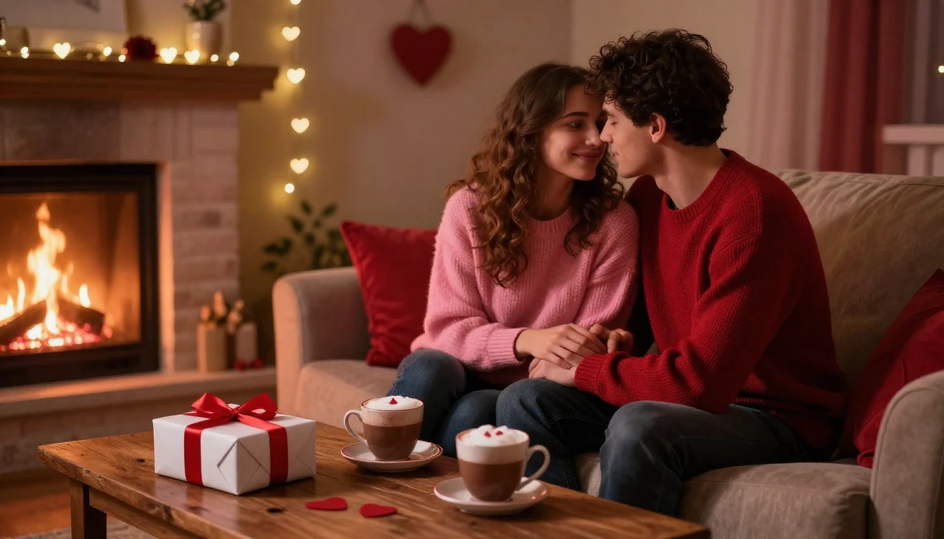 A romantic and intimate scene capturing the essence of Valen...