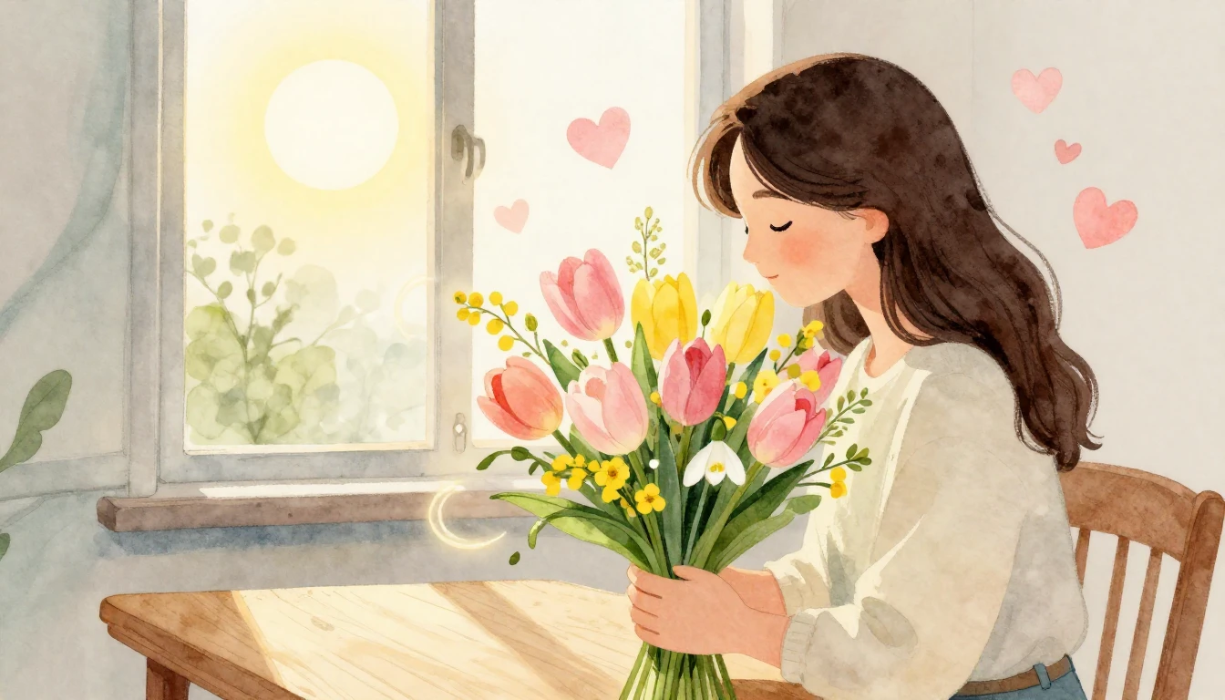 A heartwarming and gentle watercolor illustration representi...