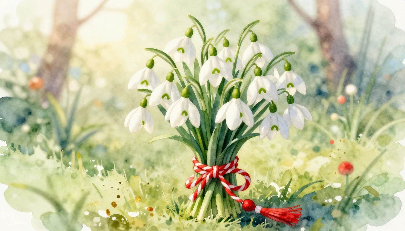 A delicate watercolor illustration celebrating the arrival o...