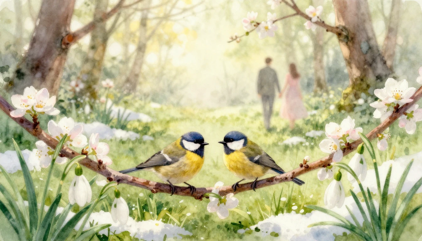 A soft and romantic watercolor painting capturing the spirit...