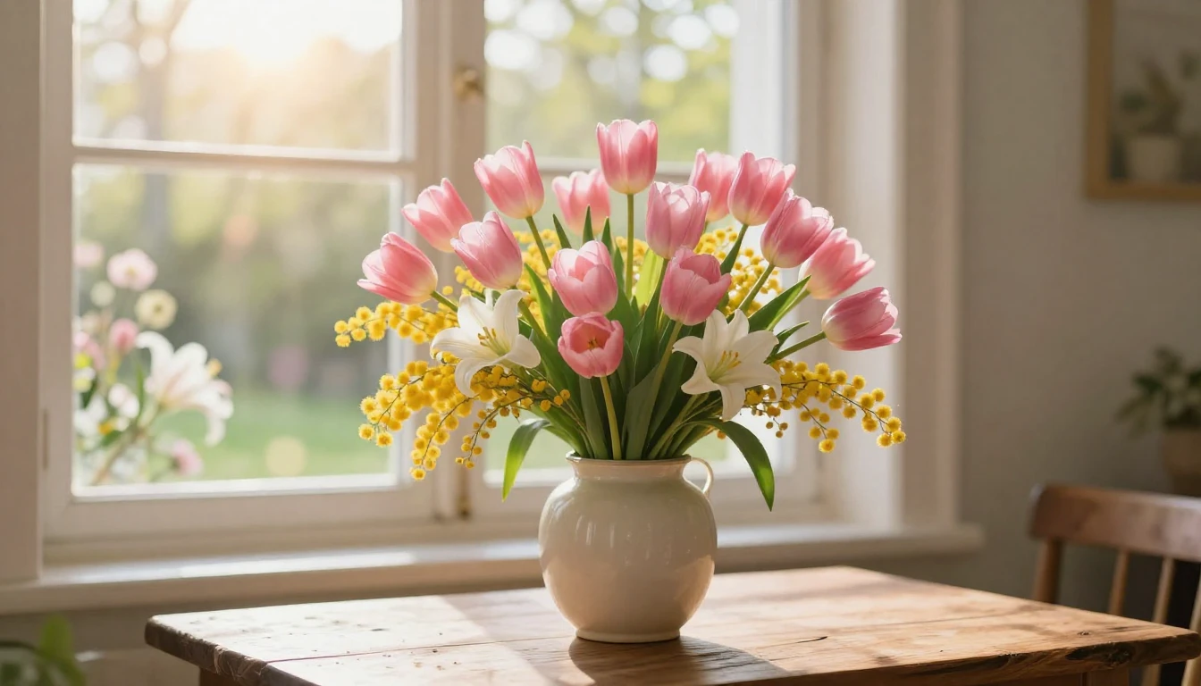 A beautiful and heartwarming spring scene representing mater...