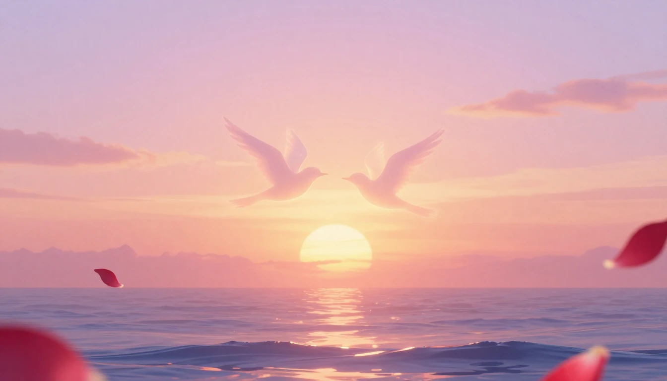 A romantic and conceptual illustration representing eternal ...