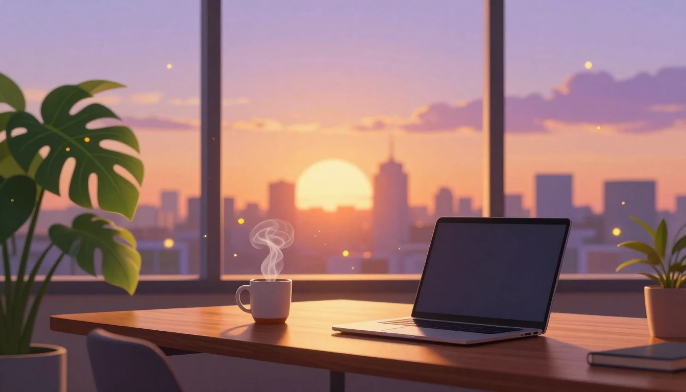 A vibrant and uplifting digital art illustration of a modern...