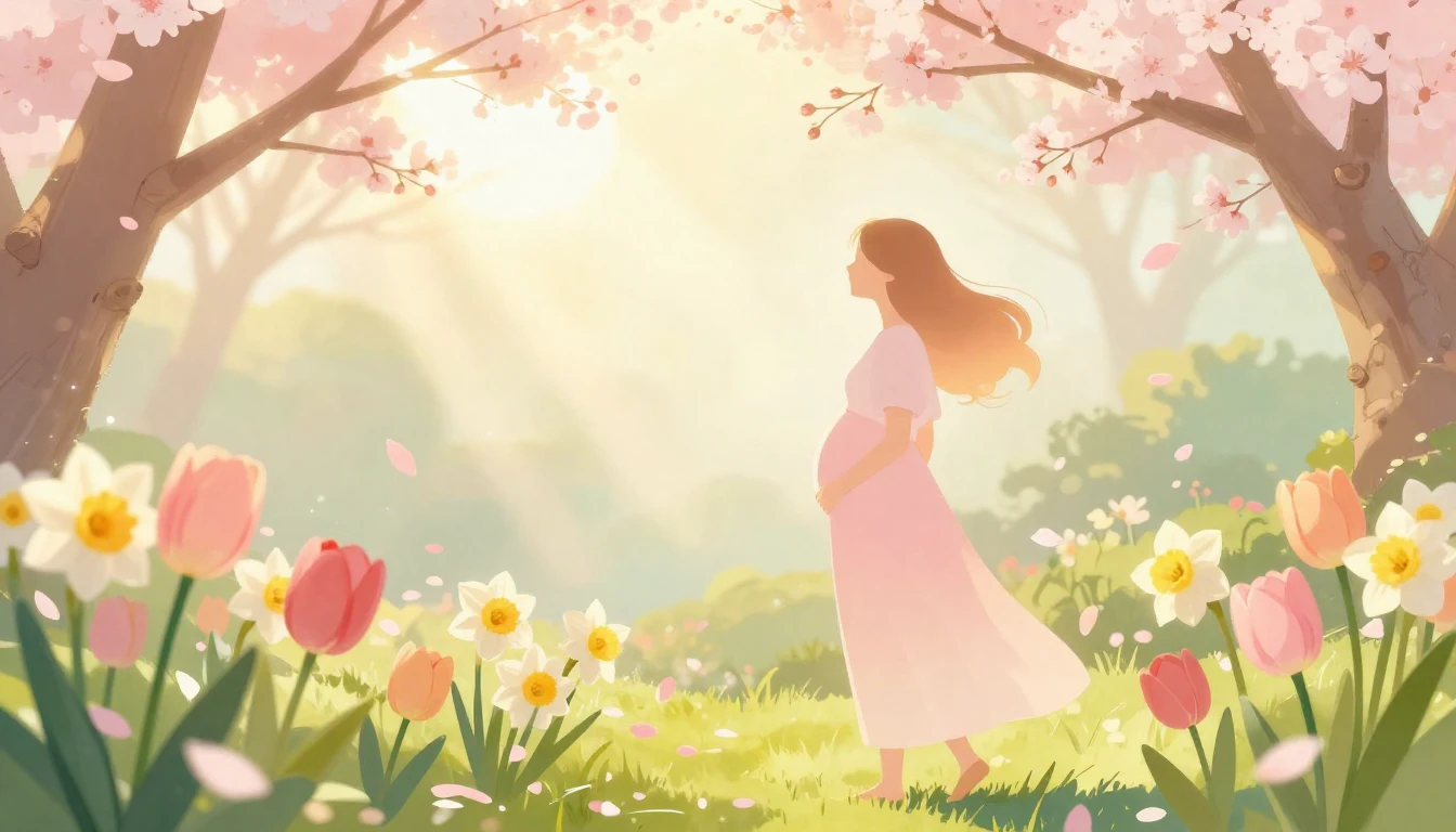 A heartwarming and gentle artistic scene symbolizing a mothe...