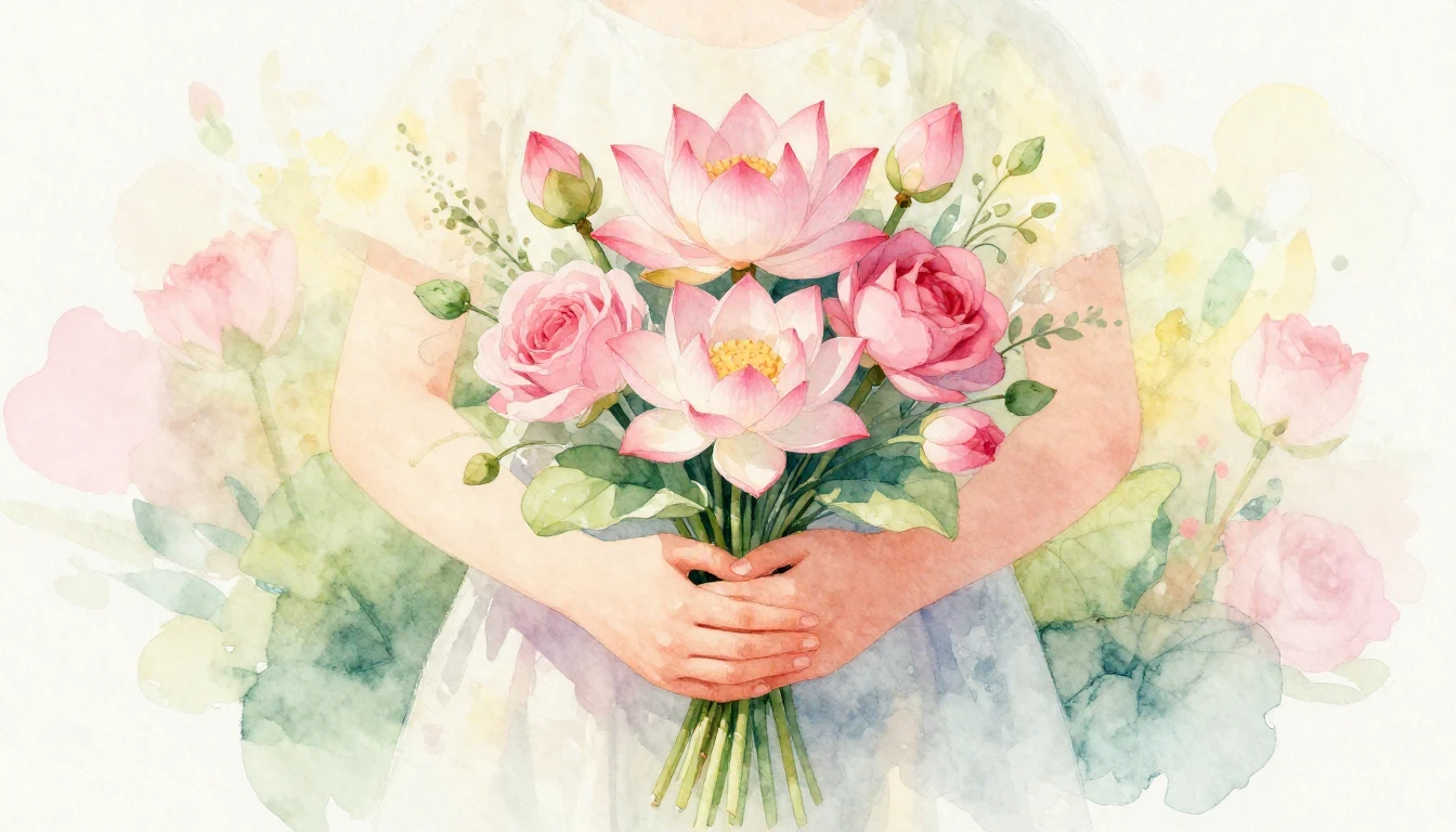 A heartwarming watercolor painting symbolizing motherly love...