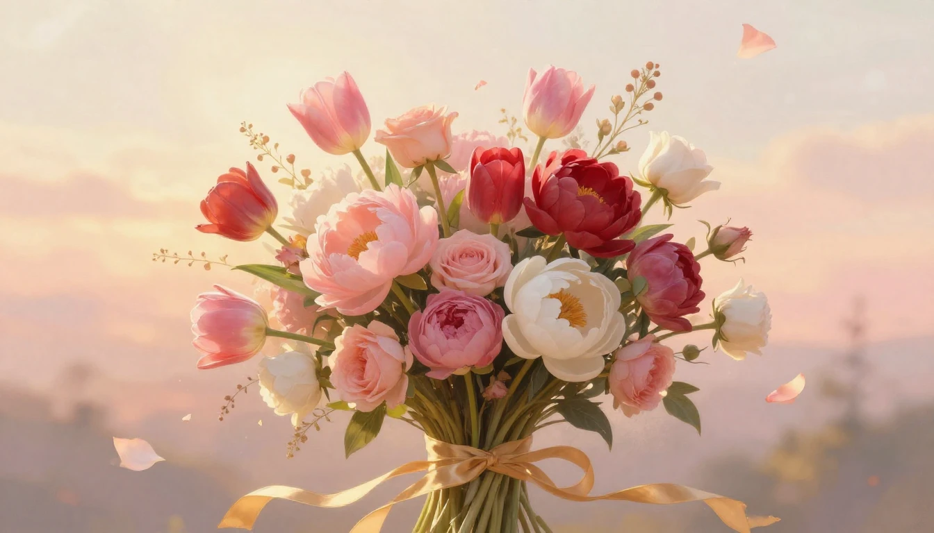 A romantic and ethereal composition representing love and ap...