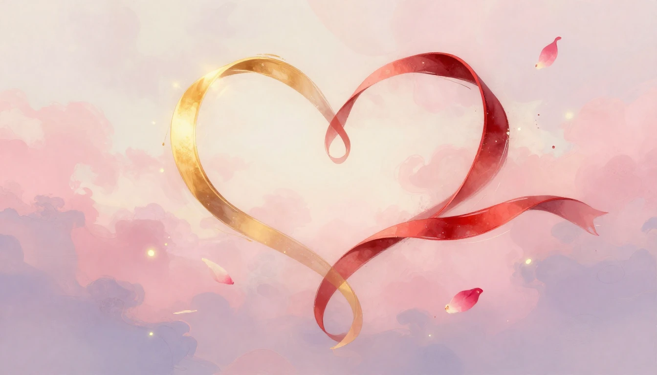 A romantic and dreamlike composition featuring two intertwin...