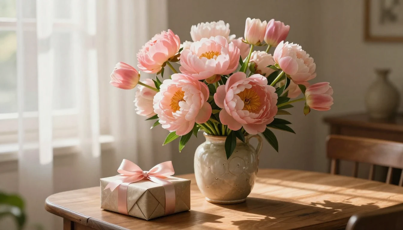 A gentle and elegant composition representing a birthday cel...