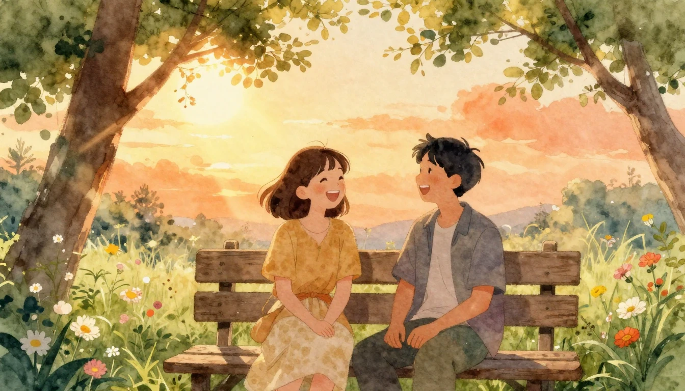 A warm and cozy watercolor illustration depicting two lifelo...