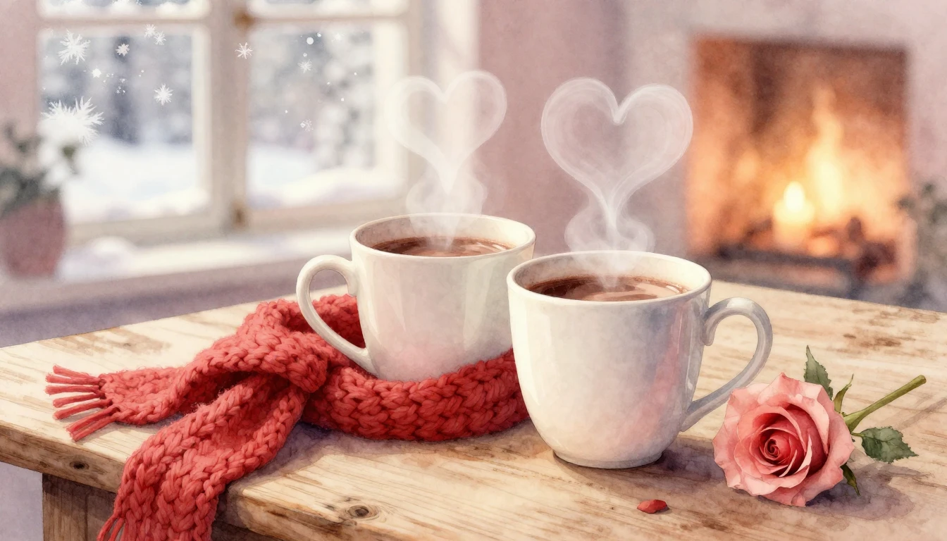 A soft and romantic watercolor illustration representing a c...