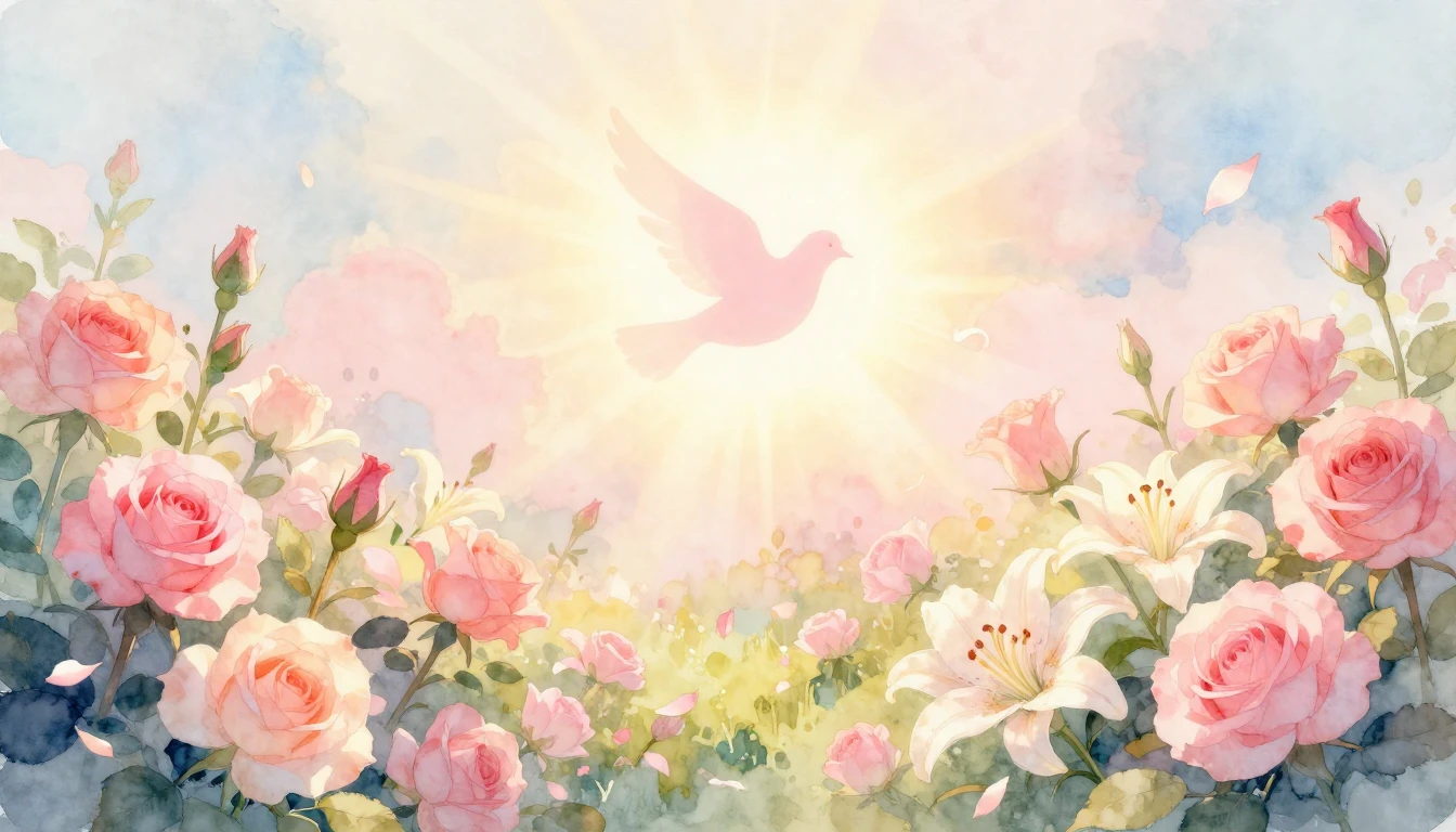 A beautiful watercolor illustration of a blossoming spring g...