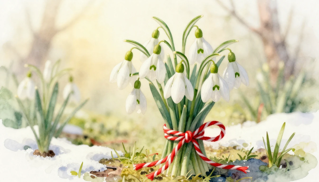 A delicate watercolor painting featuring a beautiful bouquet...
